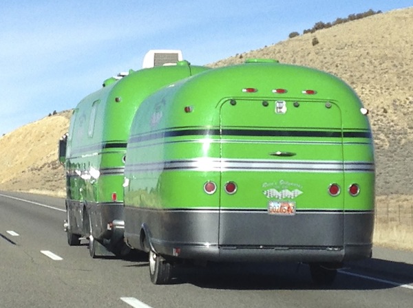 Going green in a lime green travel trailer